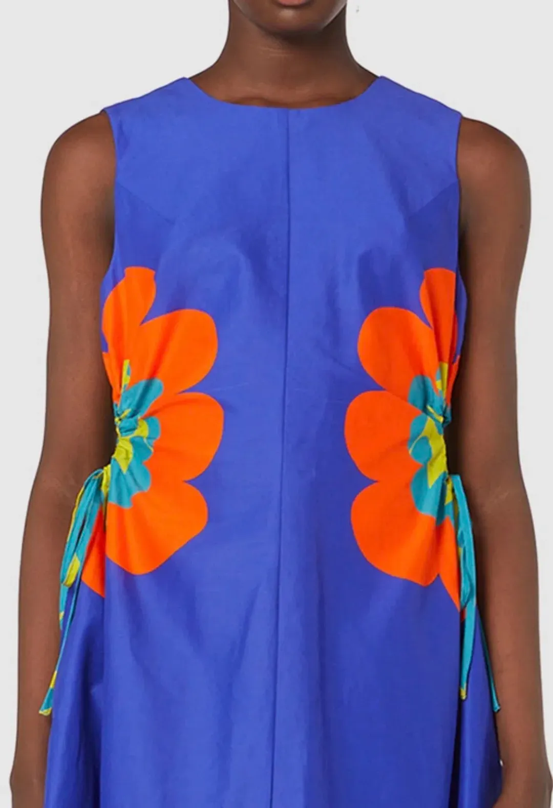 Gorman Puffy Flower Midi Dress Blue Size 8 for rent on The Volte - main image