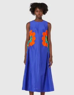 Gorman Puffy Flower Midi Dress Blue Size 8 for rent on The Volte - image 5