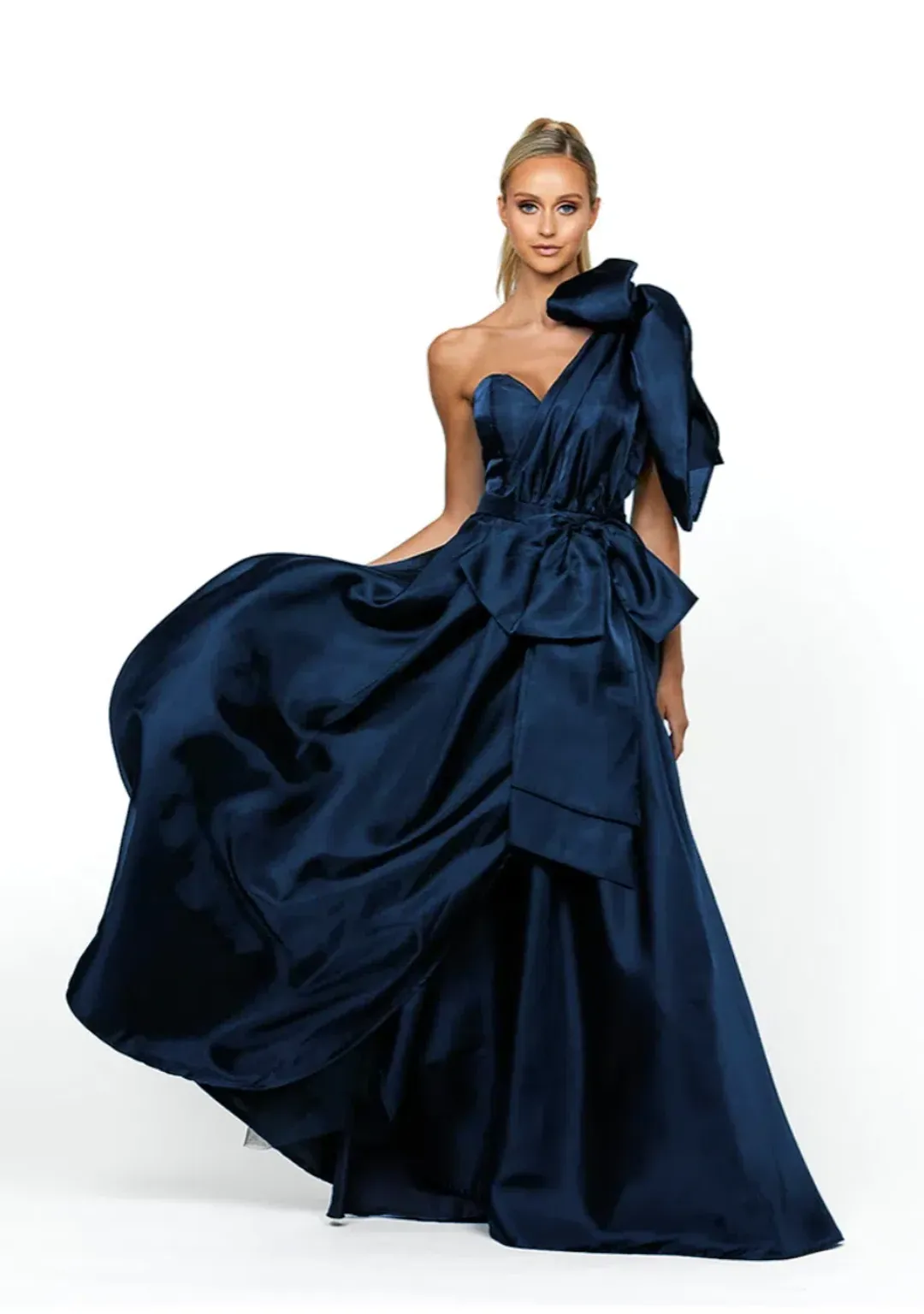 Bariano La Parfum Ballgown Navy Size 10 for rent on The Volte - main image