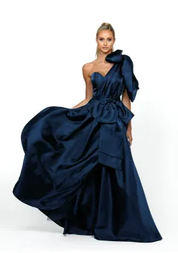 Bariano La Parfum Ballgown Navy Size 10 for rent on The Volte - image 1