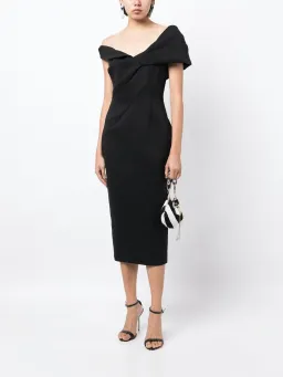 Rachel Gilbert Matteo Midi Dress In Black Size 2 / AU 10 for rent on The Volte - image 1