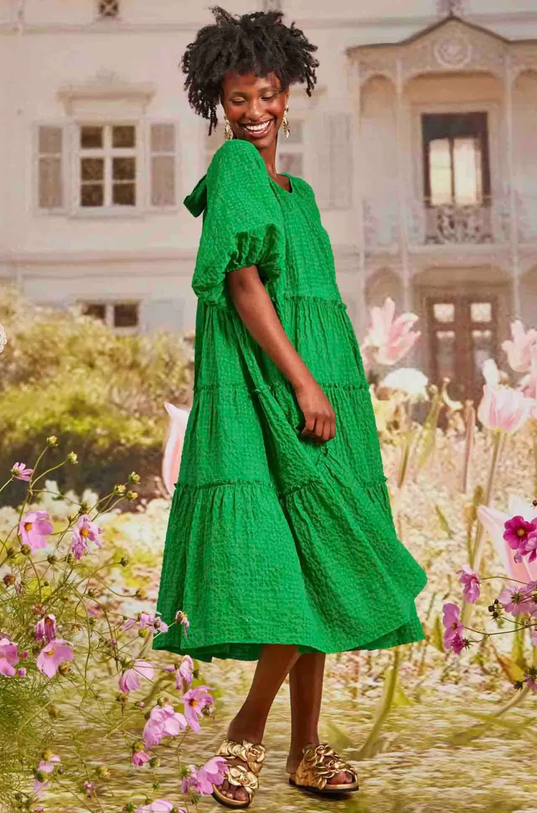 Trelise Cooper Sleeve It All To Me Dress Green Size 14 for rent on The Volte - main image