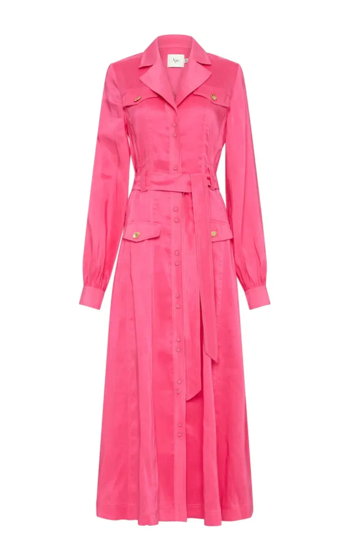 Aje Sophie Shirt Midi Dress Pink Size 10 / M - Image 6