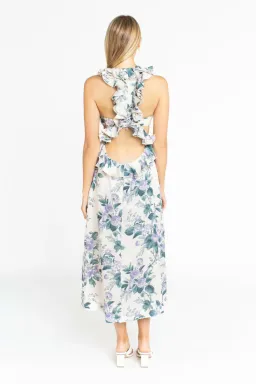 Zimmermann Cassia Ruffle Midi Dress in Hydrangea Floral Print Size 1/Au 10 for rent on The Volte - image 2