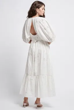 Aje Silvatica Broderie Midi Dress White Size 8 / S for rent on The Volte - image 2