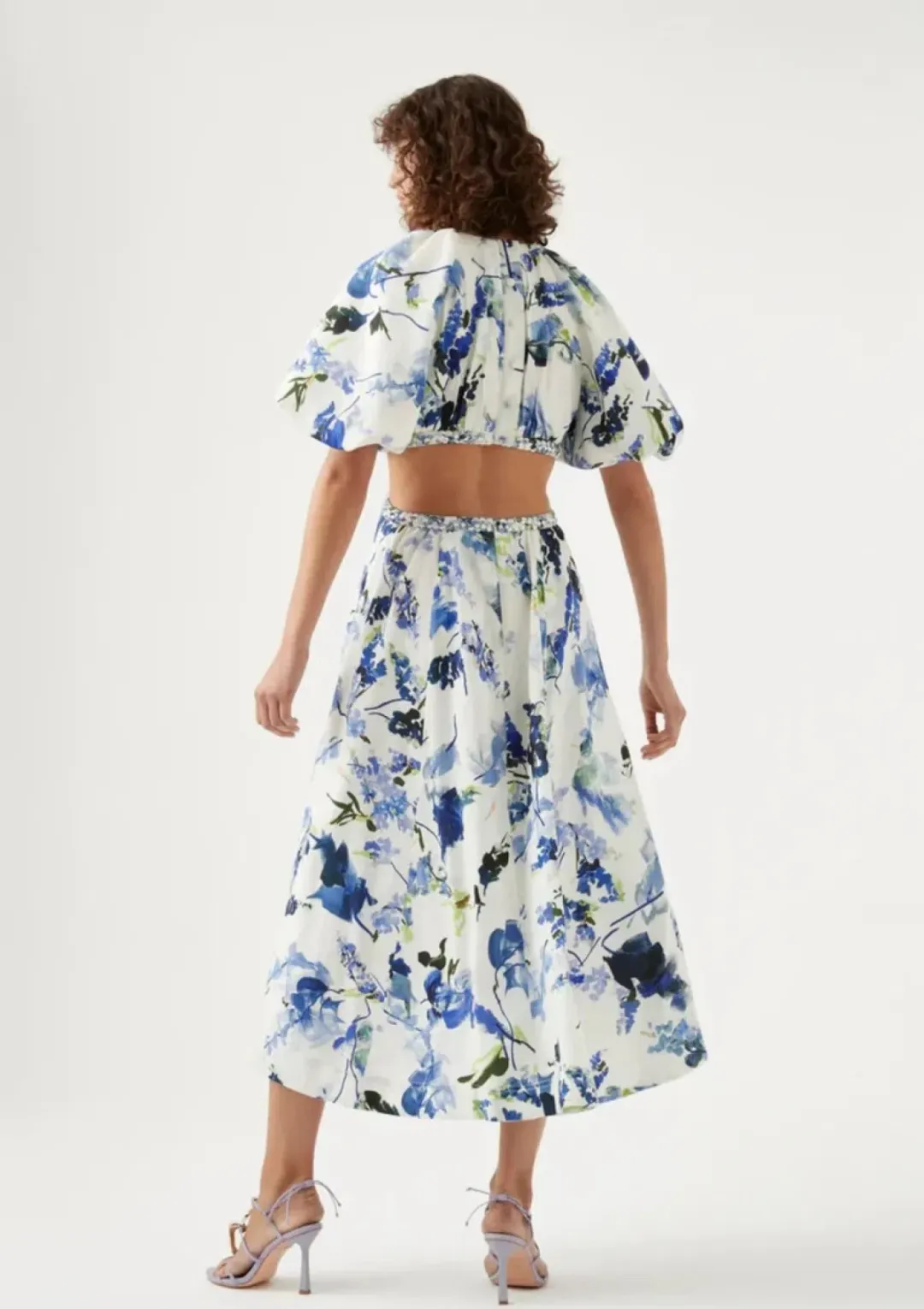 Aje Capucine Puff Sleeve Midi Dress Floral Size 16 / 2XL for rent on The Volte - main image