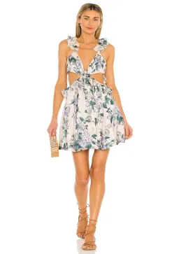 Zimmermann Cassia Ruffle Mini Dress Floral Size 8 for rent on The Volte - image 1