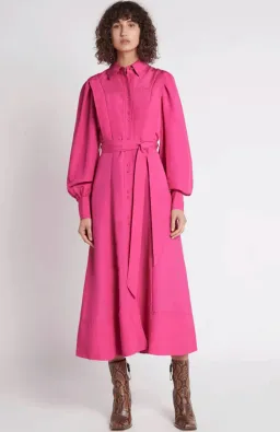 Aje Admiration Midi Shirt Dress Pink Size 10 for rent on The Volte - image 2