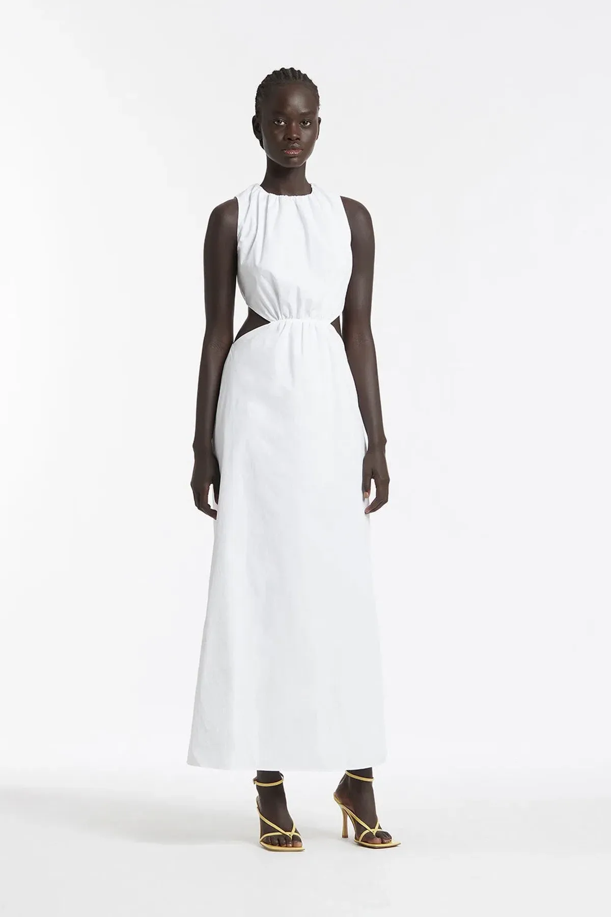 Sir the Label Anja Cut Out Midi Dress Chalk White Size 2 / AU 10 for rent on The Volte - main image