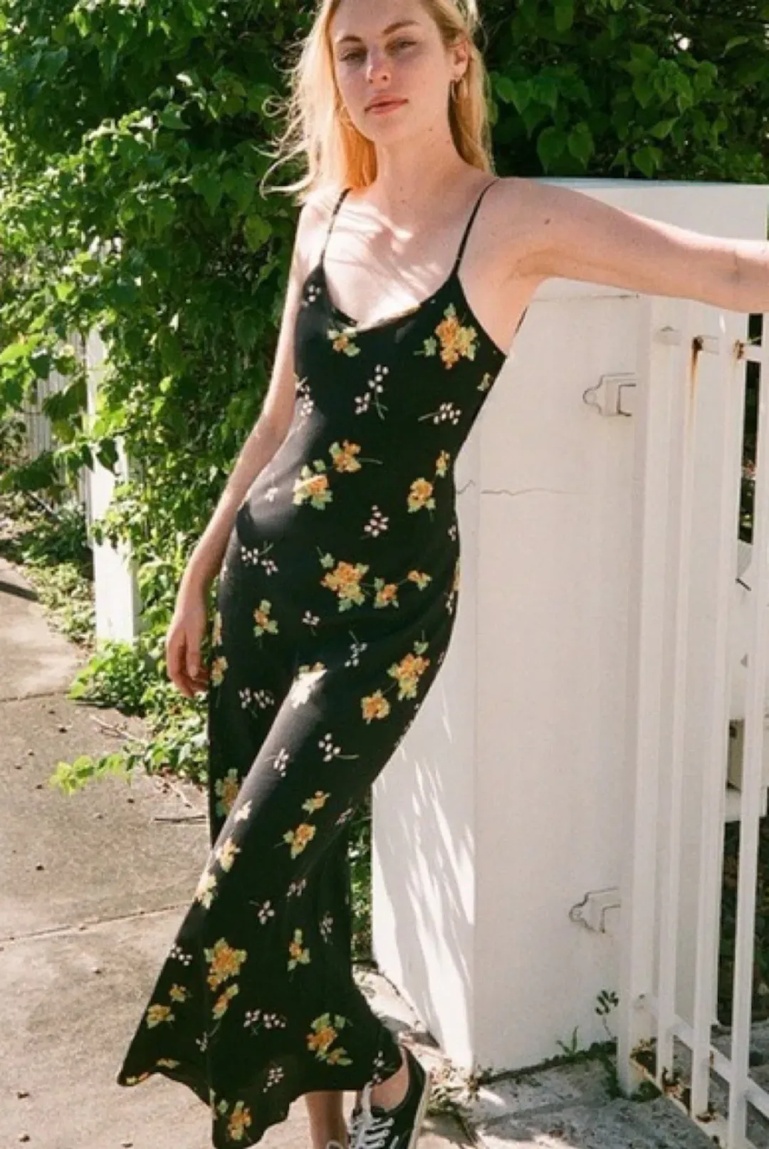 Realisation Par Phoebe Blossom Bias Slip Dress Black Size Small for rent on The Volte - main image