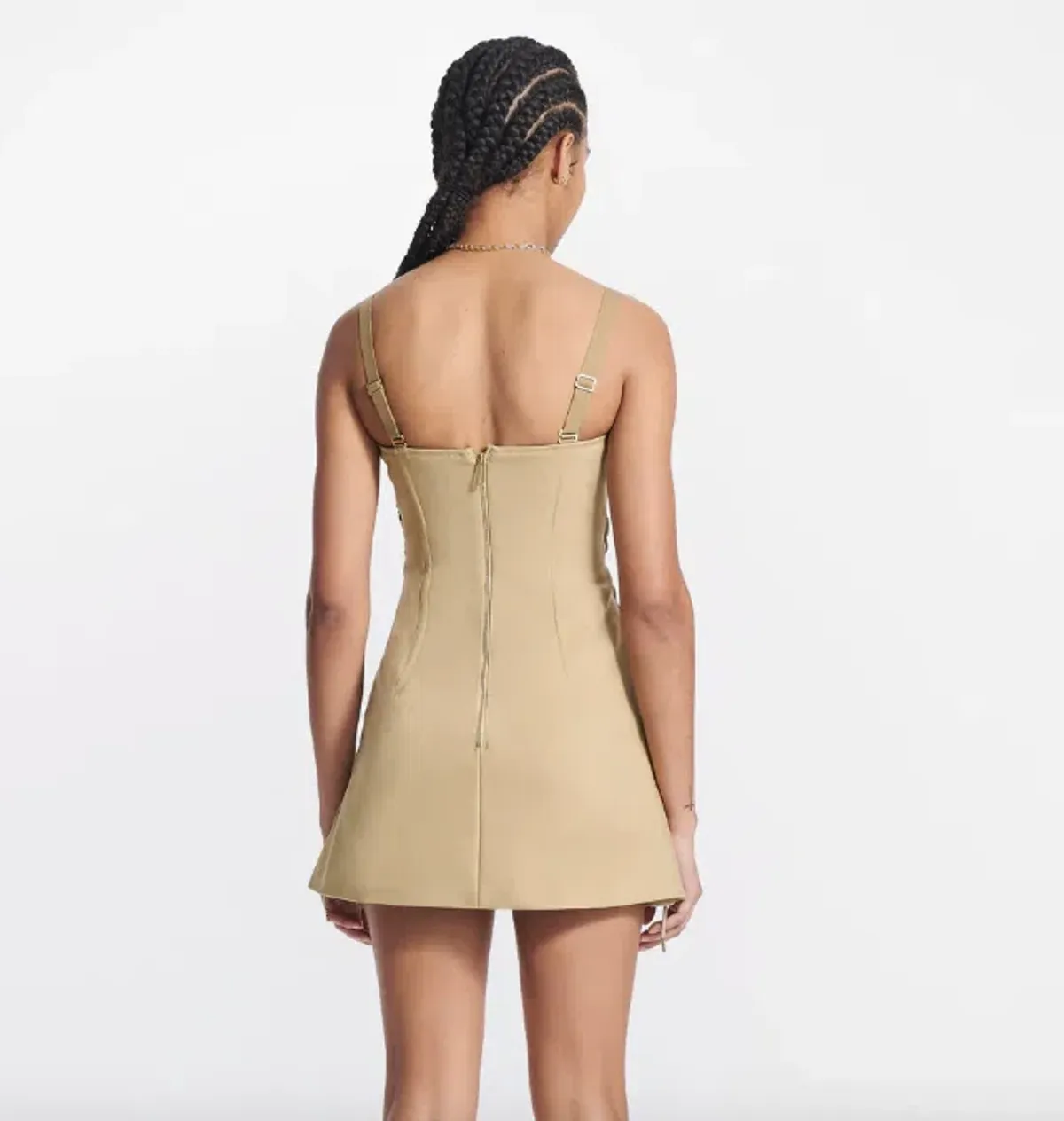 Dion Lee Laced Bonded Mini Dress Sahara Size 10 - Image 3