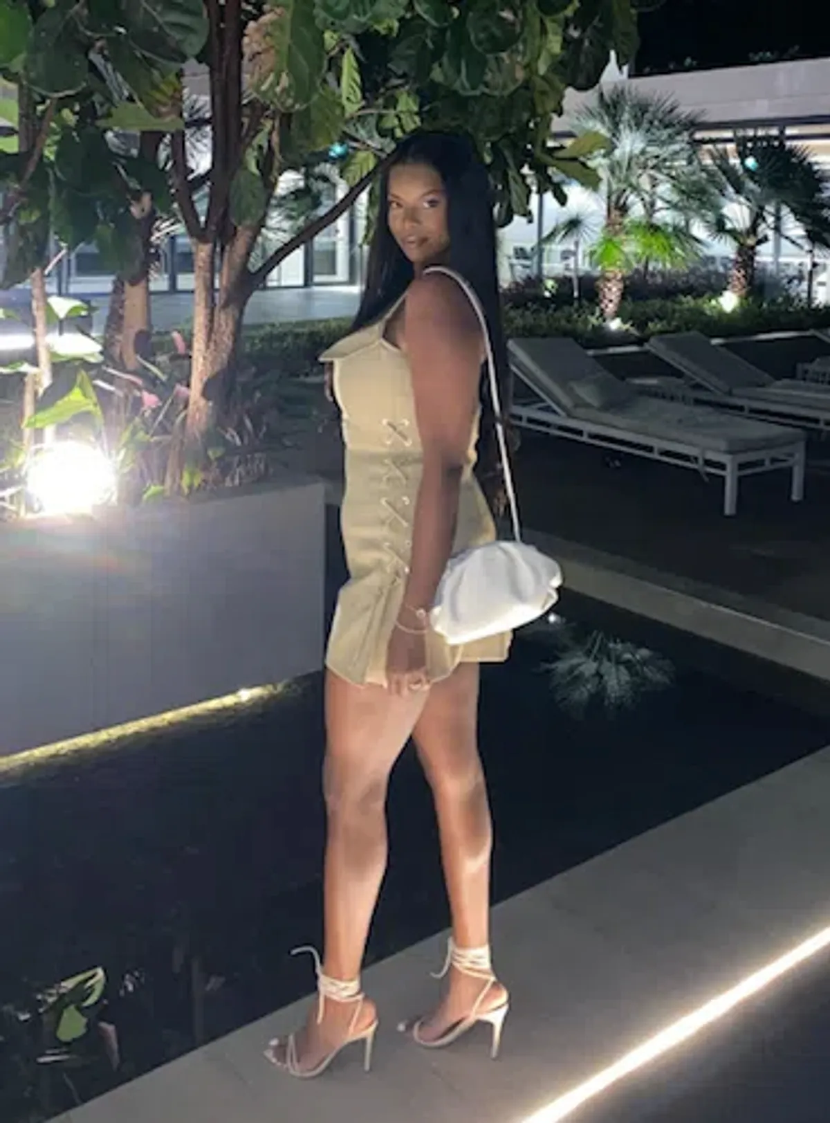 Dion Lee Laced Bonded Mini Dress Sahara Size 10 - Image 5