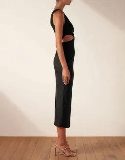 Shona Joy Simone V Neck Cut Out Midi Dress Black Size 8 / S for rent on The Volte - image 2