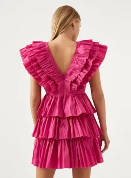 Aje Rhythmic Frilled Mini Dress Pink Size 8 / S for rent on The Volte - image 2