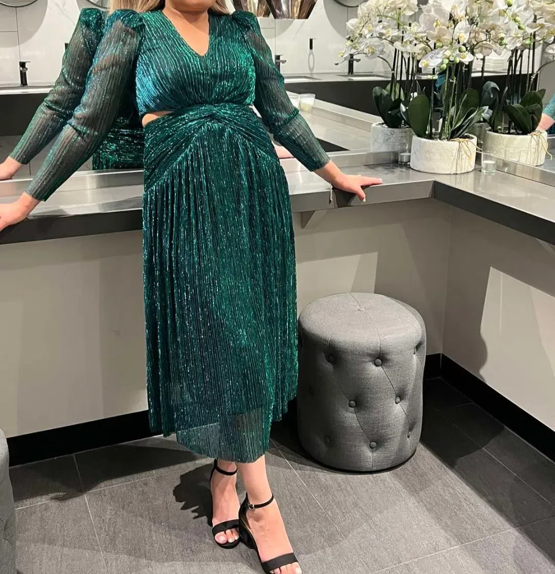 Sheike Millenium Dress Emerald Green Size 10 for rent on The Volte - main image