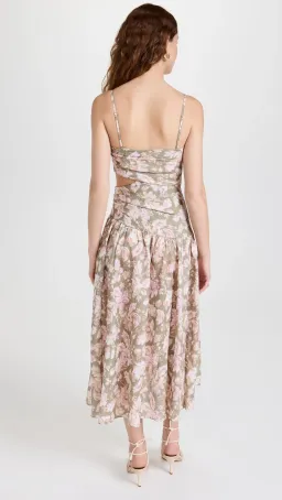 Zimmermann Lyre Linen Floral Dress Size 1/ Au 10 for rent on The Volte - image 2