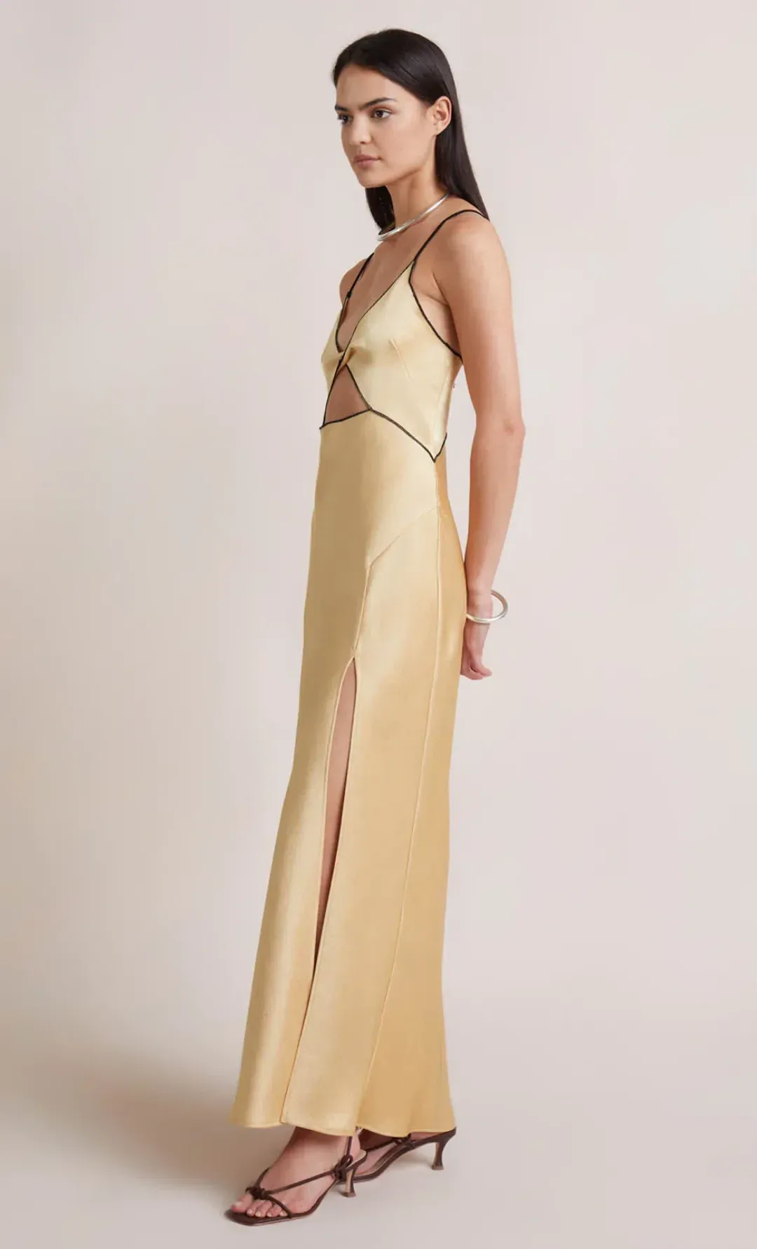 Bec & Bridge Hazel Maxi Dress Wheat / Yellow Size 6 for rent on The Volte - main image