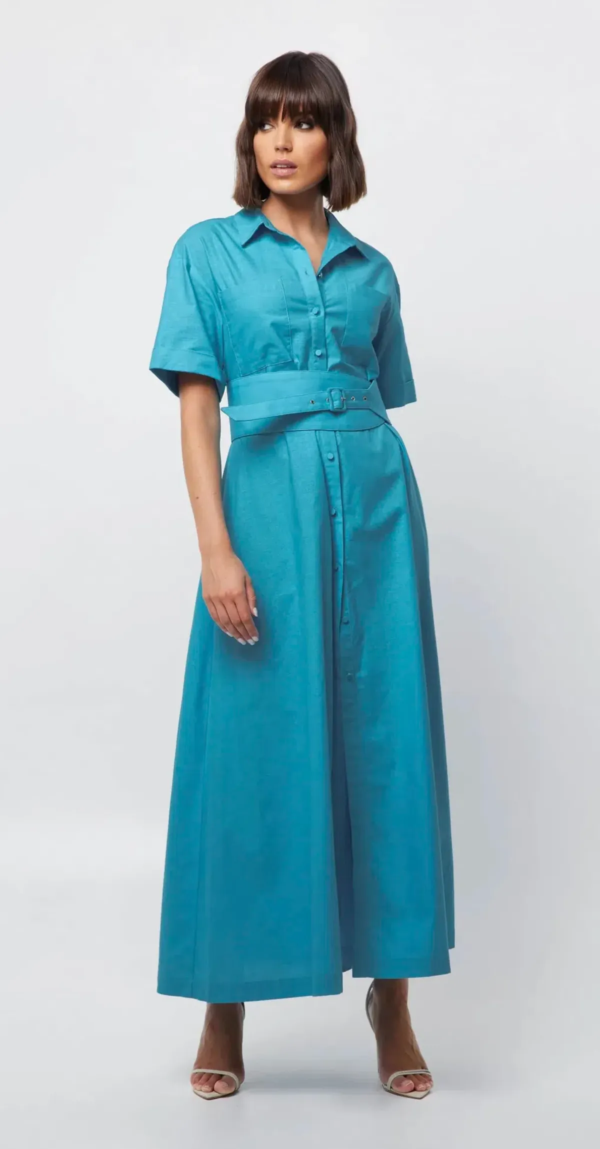 Mossman The Blue Light Shirt Dress Blue Size 16 for rent on The Volte - main image