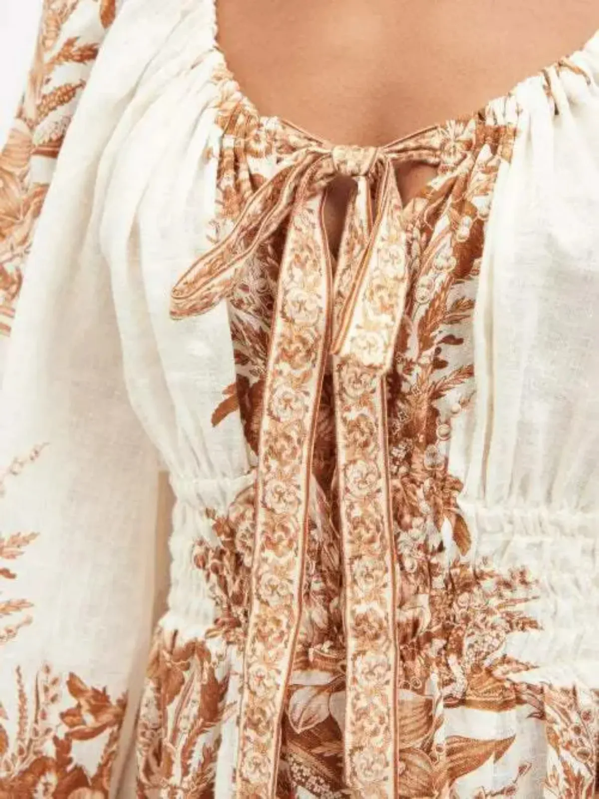 Zimmermann Moonshine Scoop Linen Maxi Dress Caramel Lily Size 0P / AU 6 - Image 4
