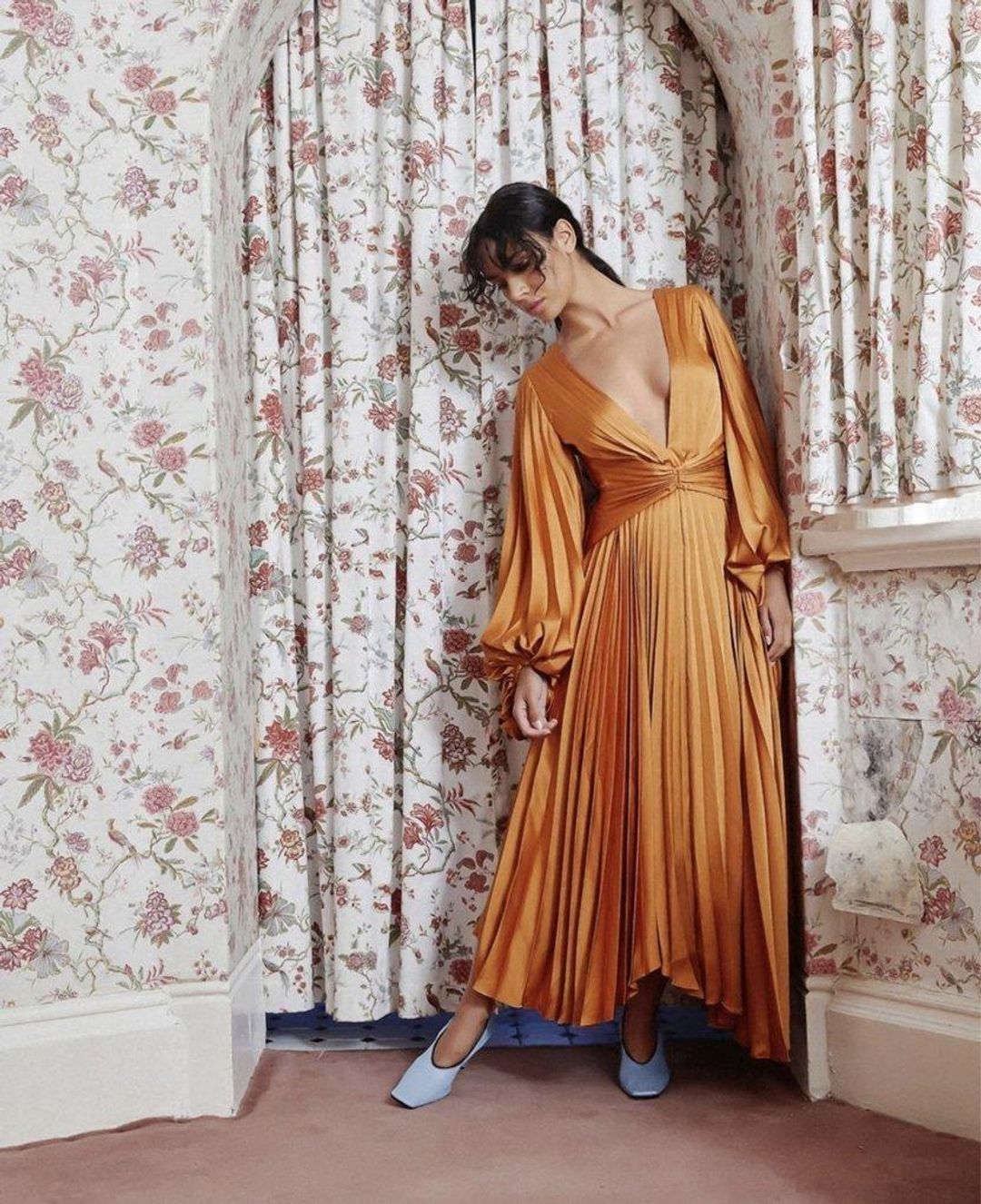 Acler Palms Dress - Tumeric sz 10 for rent on The Volte - main image