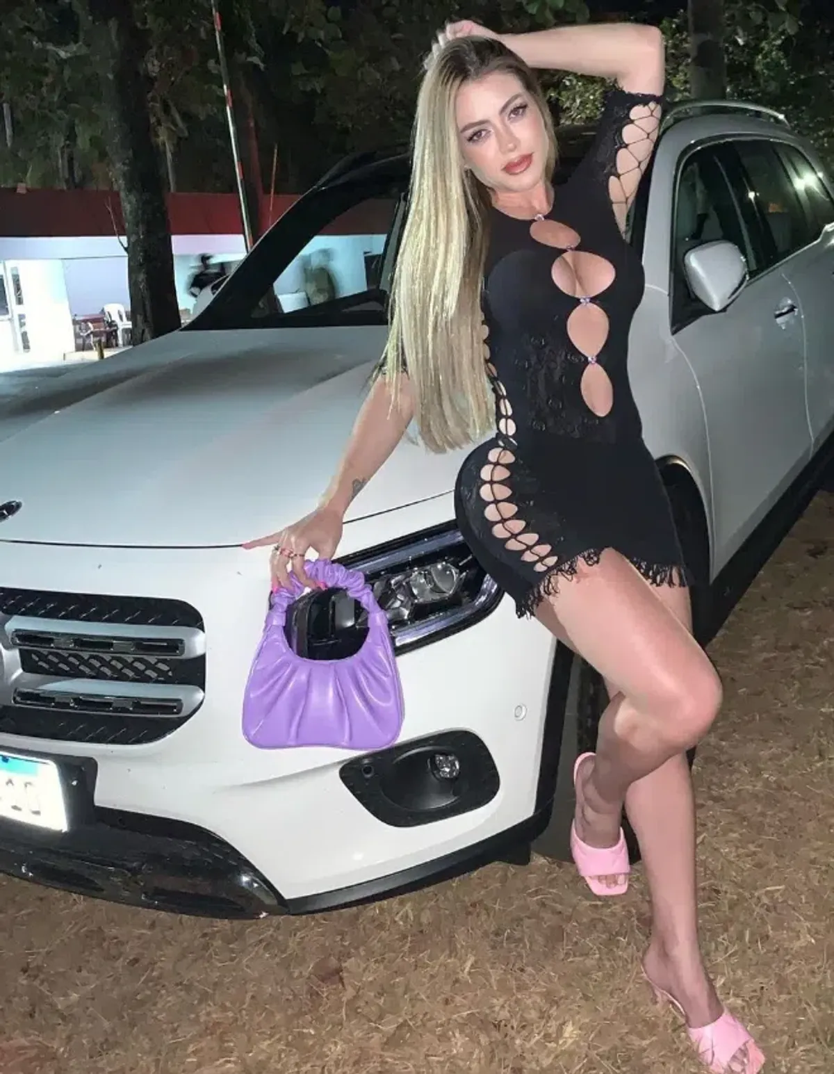 Poster Girl Floral Miranda Dress In Jet Black - Image 1