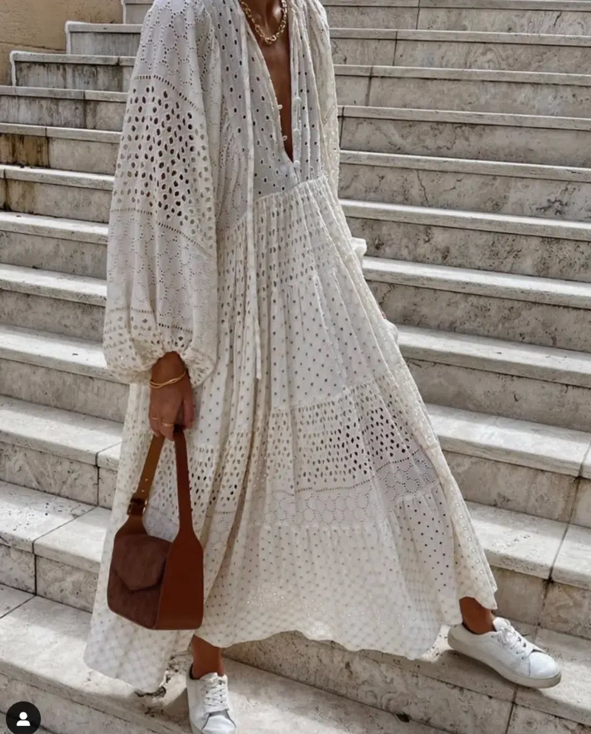 Shona Joy Vivienne Balloon Sleeve Tiered Midi Dress Ivory Size 14 - Image 7