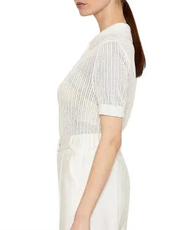 Viktoria & Woods Double Knit Polo Top White Size 1 / AU 8 for rent on The Volte - image 4