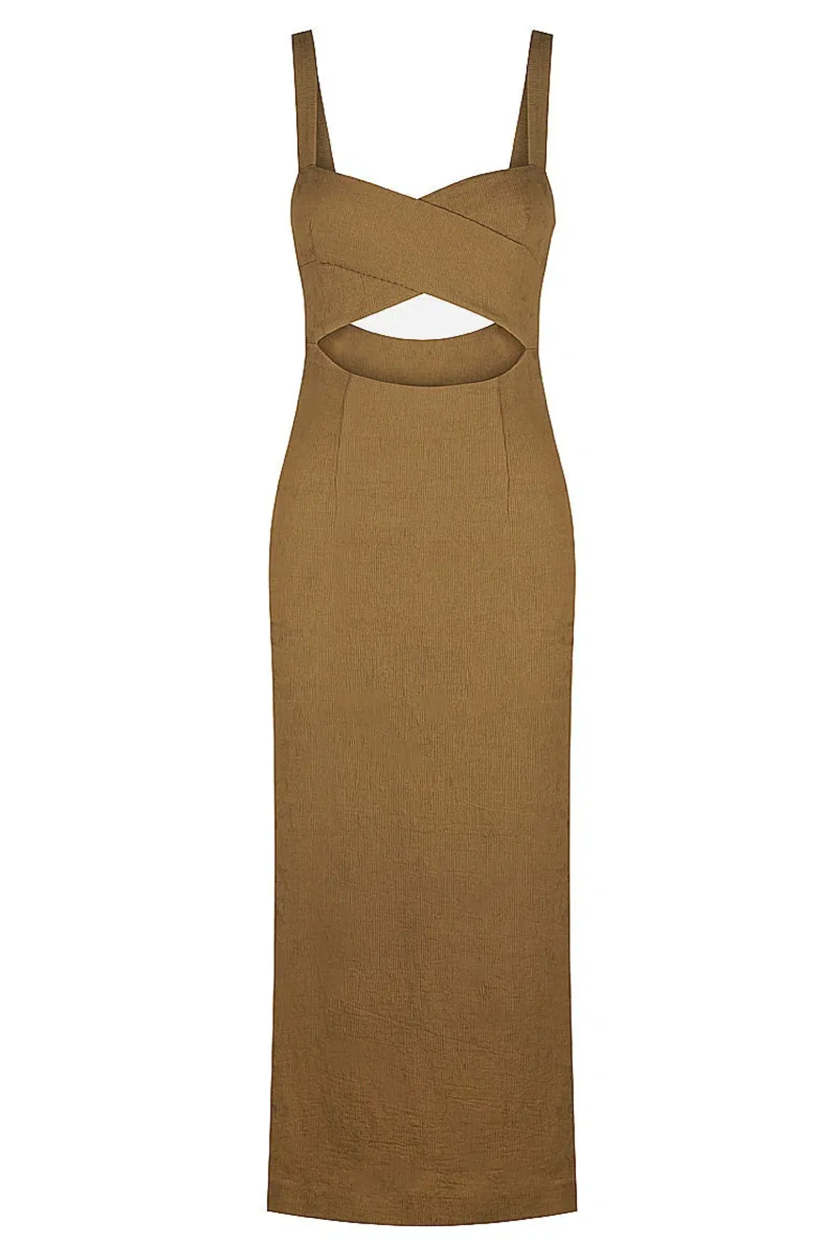 Shona Joy Simone Cross Over Midi Dress Cumin Size 8 / S - Image 3