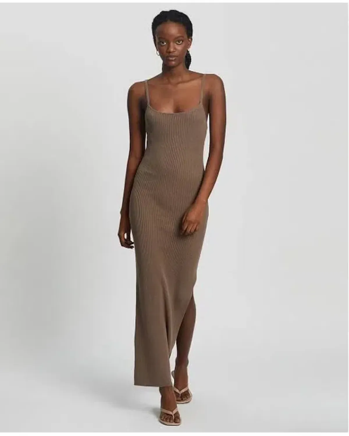 Bec & Bridge Riviera Split Midi Dress Brown Size 8 - Image 3