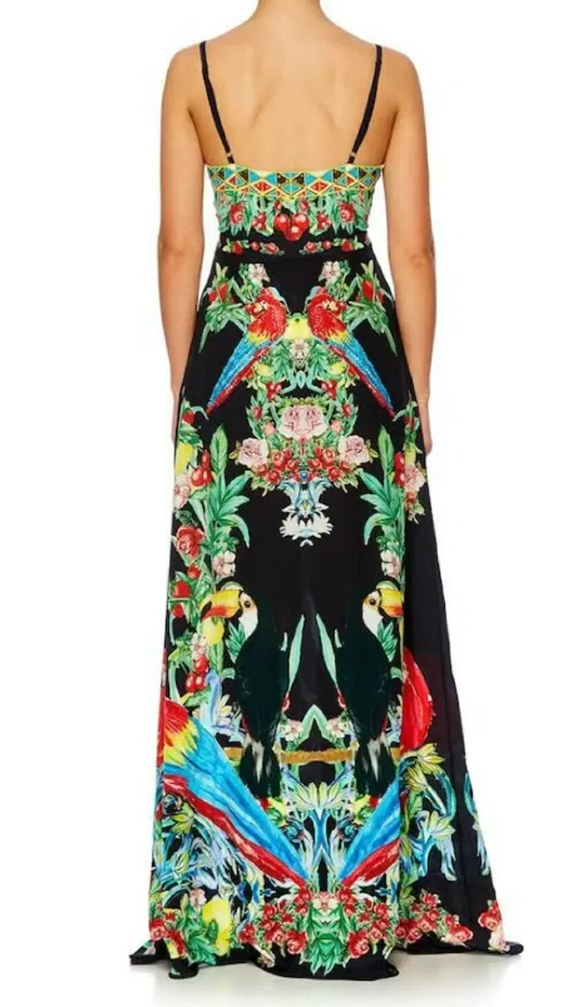 Camilla Tie Front Cut Out Maxi Dress Toucan Play Print Size S / Au 10 - Image 3