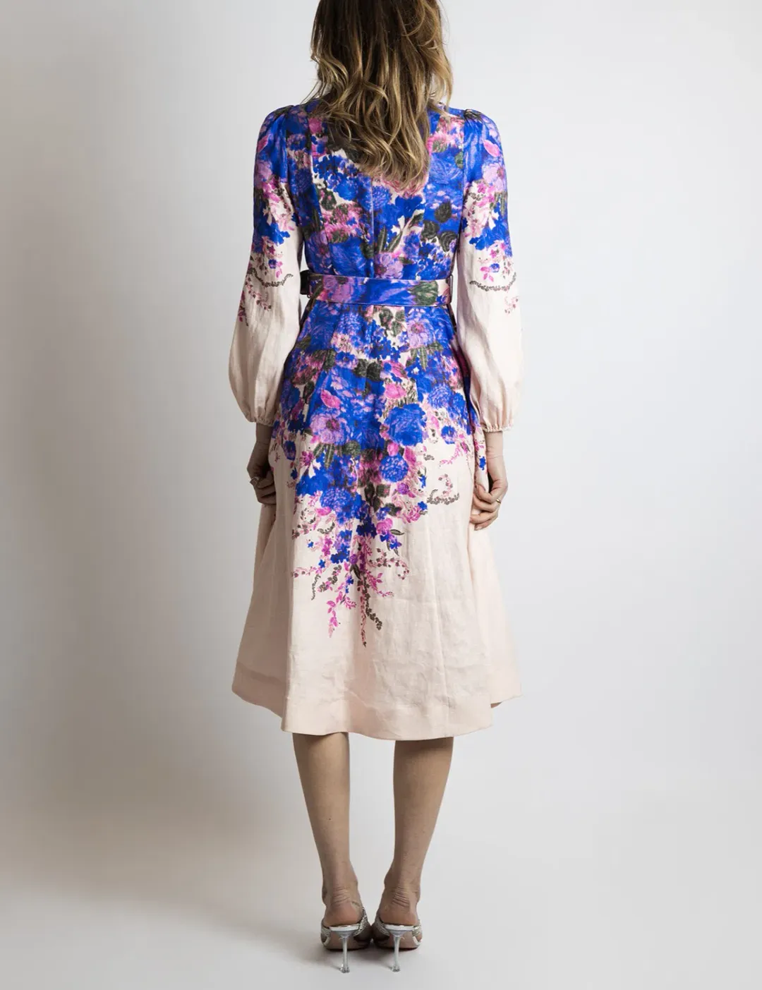Zimmermann High Tide Buttoned Midi Dress Floral Size 2 / Au 12 for rent on The Volte - main image