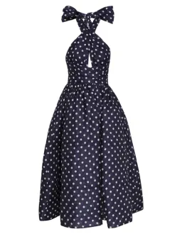 Zimmermann High Tide Halter Dress Navy/Cream Dot Size 1 / Au 10 for rent on The Volte - image 3