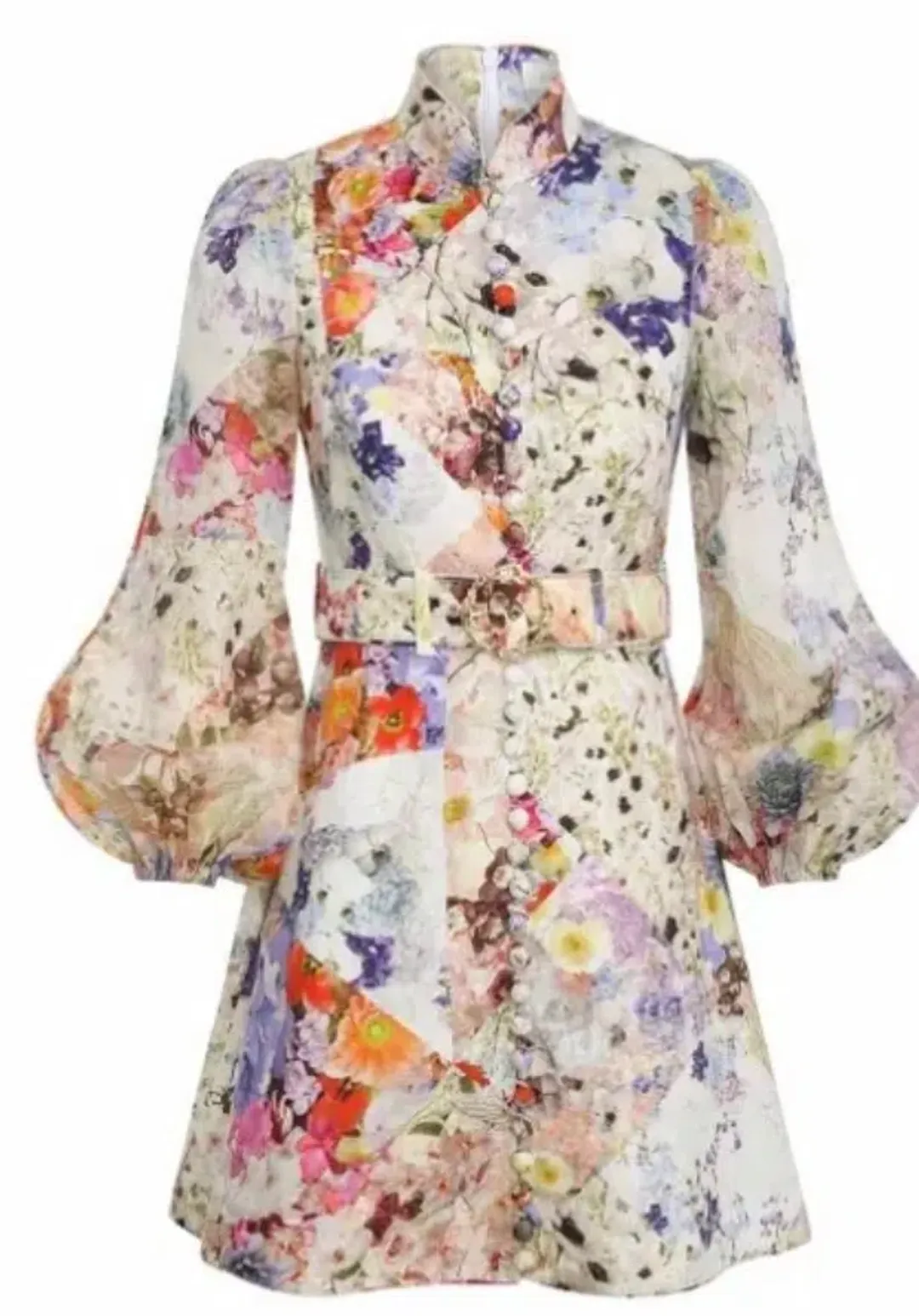 Zimmermann Prima Belted Mini Dress Floral Size 1 / Au 10 for rent on The Volte - main image