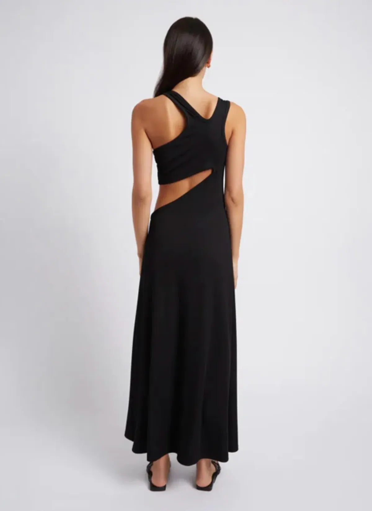 Christopher Esber Underbust Quartz Split Ruched Tank Dress Black Size 6 / XS - Image 2