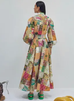 Alemais Hattie Patchwork Midi Dress Multi Size 10 for rent on The Volte - image 3