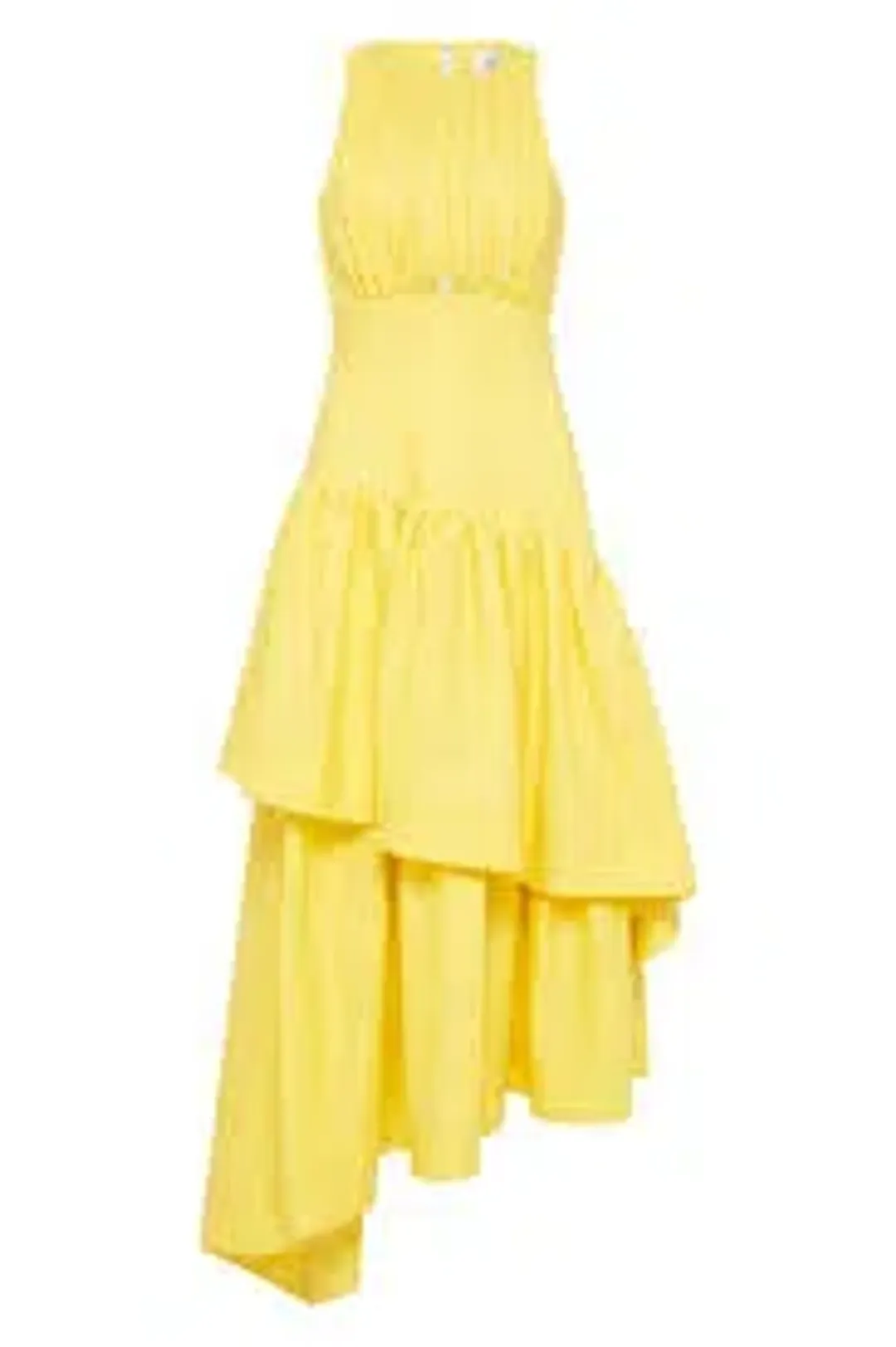 Aje Caliente Tiered Cut Out Dress Daisy Yellow Size 6 for rent on The Volte - main image