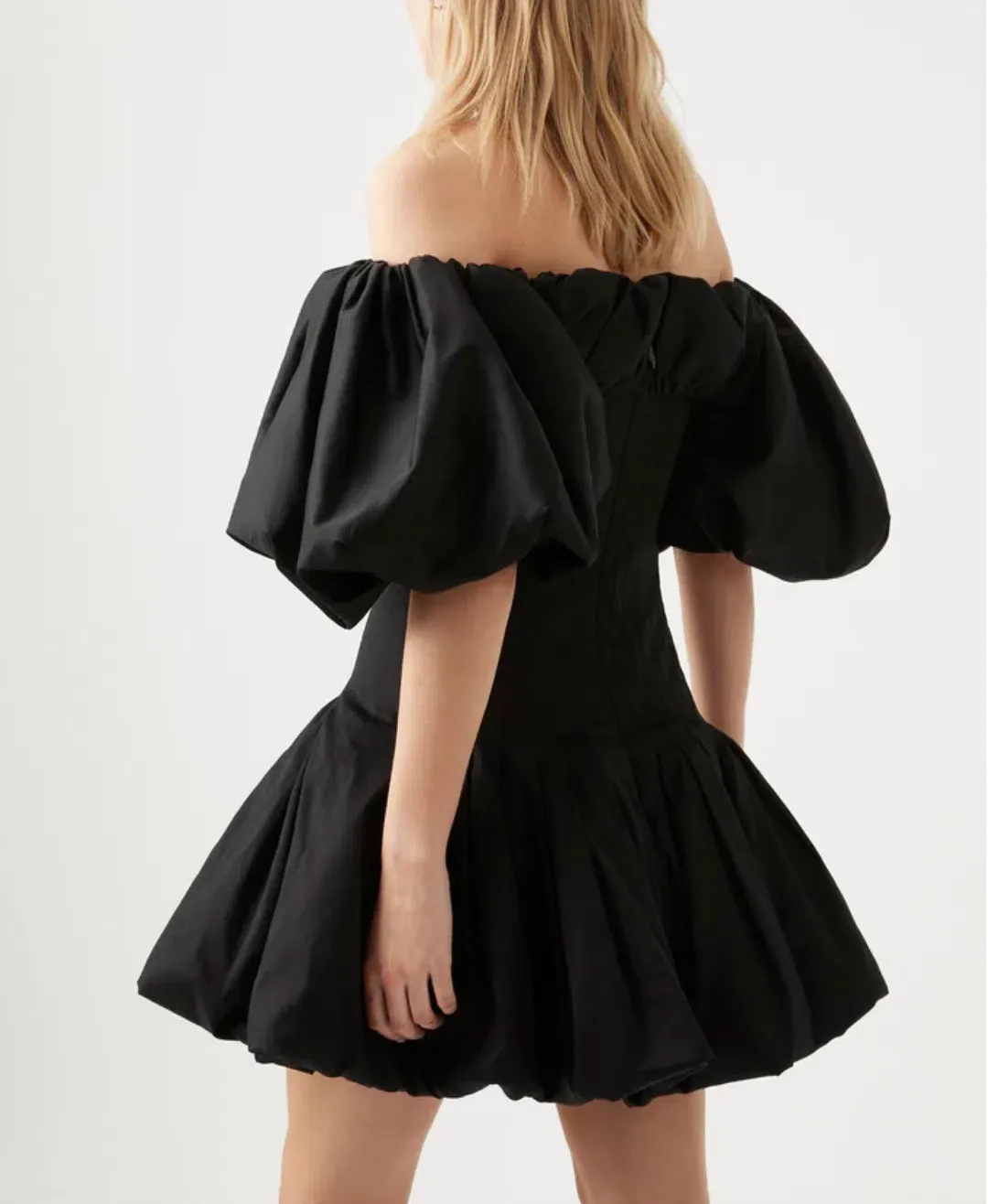 AJE Arles Off The Shoulder Mini Dress Black Size 14 for rent on The Volte - main image