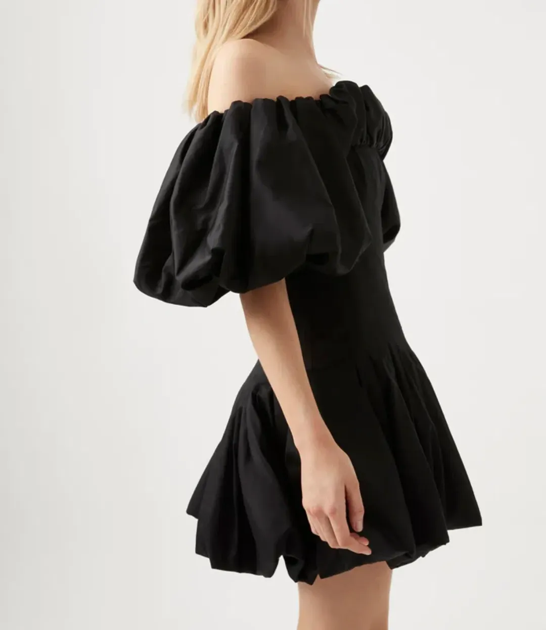 AJE Arles Off The Shoulder Mini Dress Black Size 14 for rent on The Volte - main image