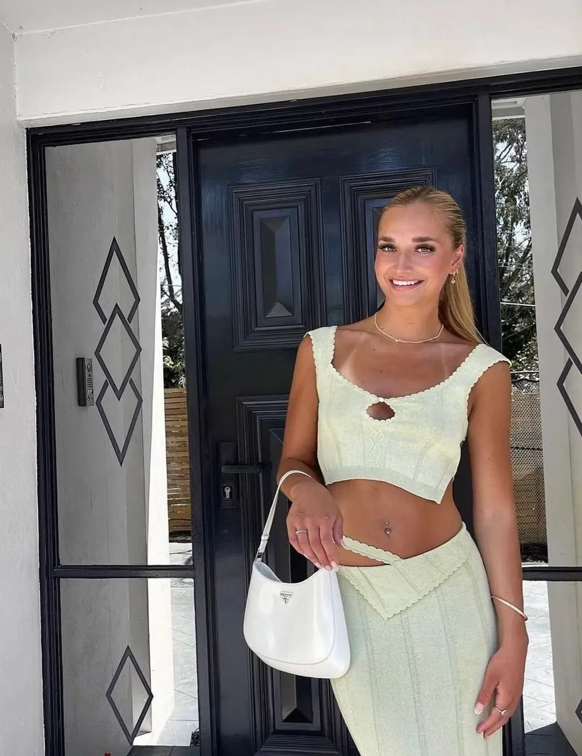 Prada Cleo Brushed Leather Shoulder Bag Chalk - Image 2