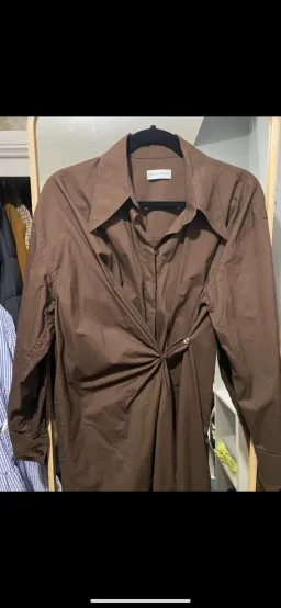 Scanlan Theodore Cotton Wrap Dress Brown Size 8 for rent on The Volte - image 2