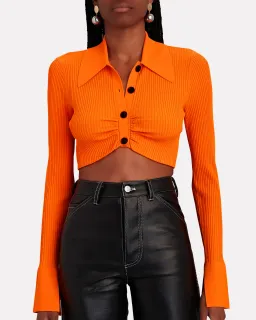 A.L.C. Ashlyn Rib Knit Crop Top Orange Size 8 for rent on The Volte - image 1