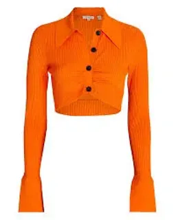 A.L.C. Ashlyn Rib Knit Crop Top Orange Size 8 for rent on The Volte - image 3