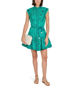 Zimmerman Lulu Aline Mini Dress Jade Floral Size 1 / Au 10 for rent on The Volte - image 1
