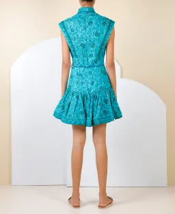 Zimmerman Lulu Aline Mini Dress Jade Floral Size 1 / Au 10 for rent on The Volte - image 2