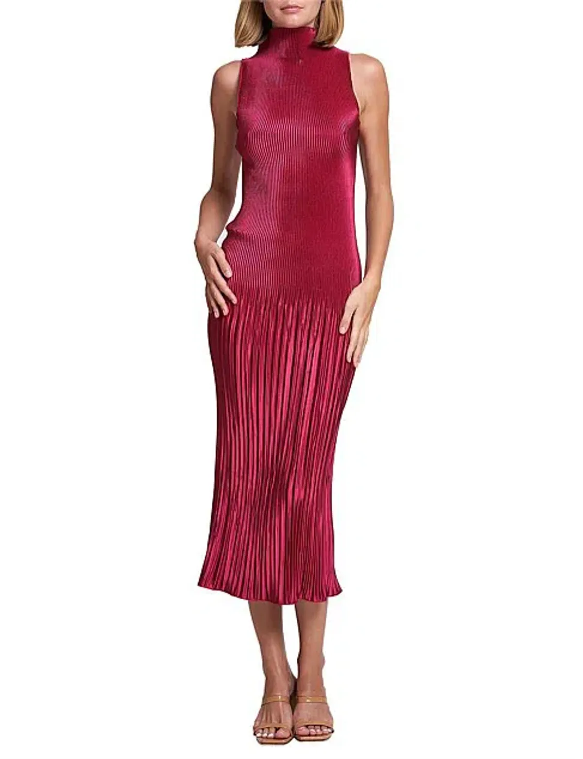 L'Idee Soiree Moss Gown in Ruby Size 10 - Image 1