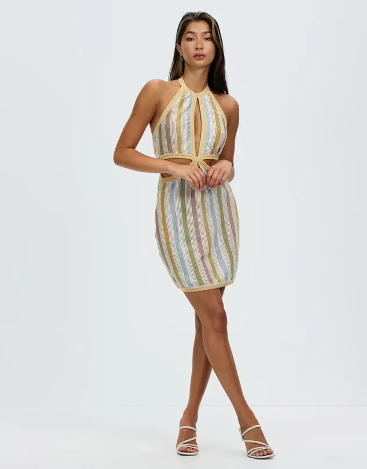 Suboo Luella Halter Mini Dress Stripe Size 8 - Image 1