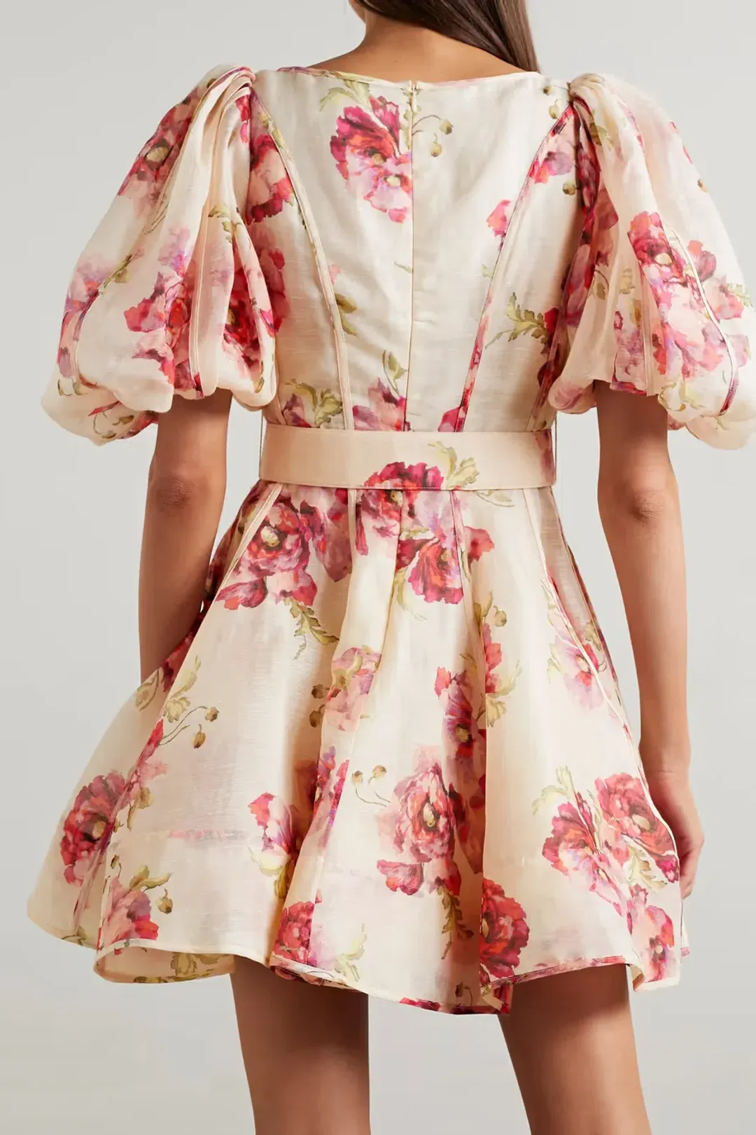 Zimmermann High Tide Puff Sleeve Mini Dress Floral Size 0/AU 8 for rent on The Volte - main image