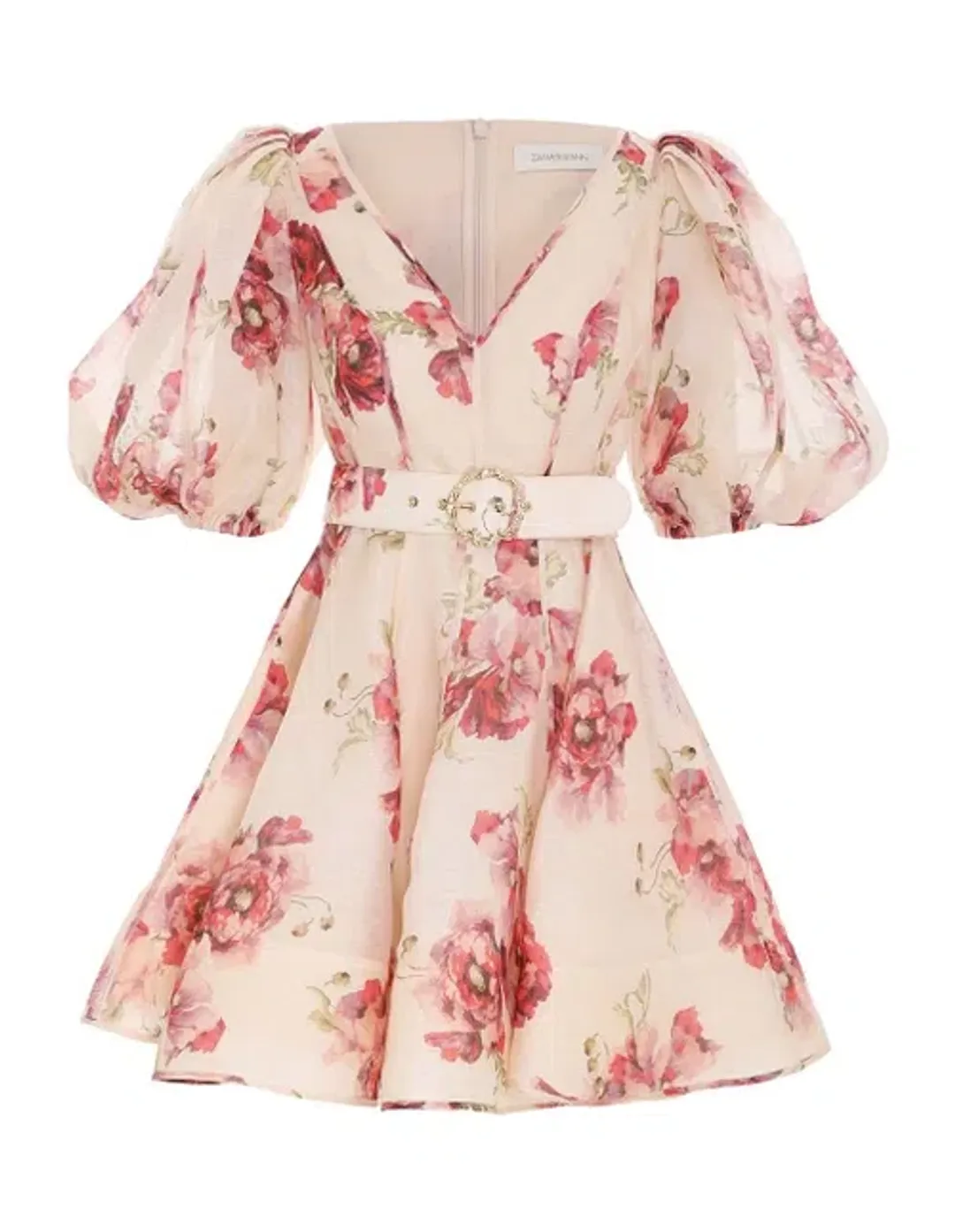 Zimmermann High Tide Puff Sleeve Mini Dress Floral Size 0/AU 8 for rent on The Volte - main image