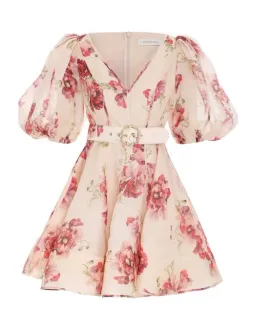 Zimmermann High Tide Puff Sleeve Mini Dress Floral Size 0/AU 8 for rent on The Volte - image 3