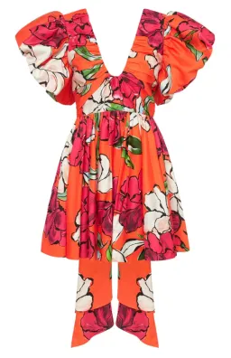 Aje Gretta Bow Back Mini Dress in Vivid Camellia Print Size 12 for rent on The Volte - image 4